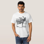 Zwarte en witte unieke Zebras-typografie T-shirt (Voorkant volledig)