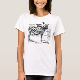 Zwarte en witte unieke Zebras-typografie T-shirt