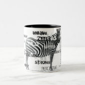 Zwarte en witte unieke Zebras-typografie Tweekleurige Koffiemok (Center)