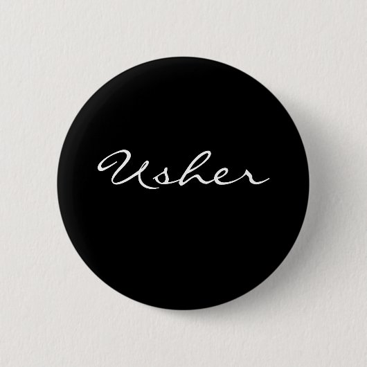 Zwarte en witte Usher-Button Ronde Button 5,7 Cm (Voorkant)