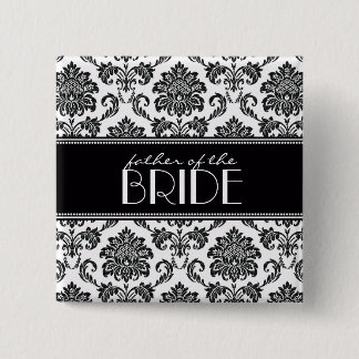 Zwarte en witte vader van de Bride Damask Button