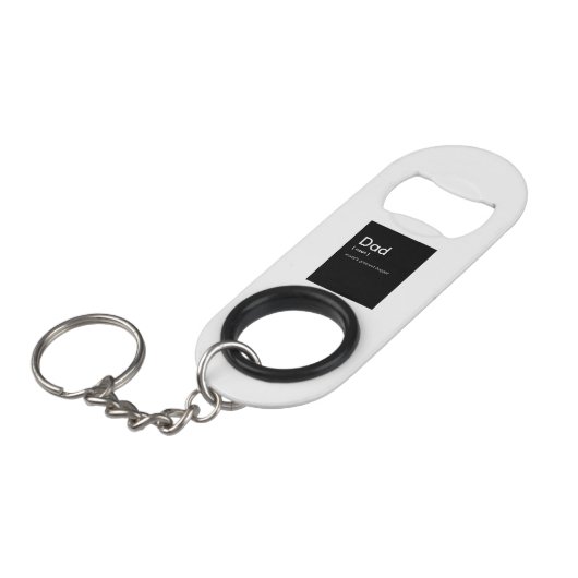 Zwarte en witte Vaderdag Occasion T-Shirt Mini Flessenopener (Voorkant Gekanteld)