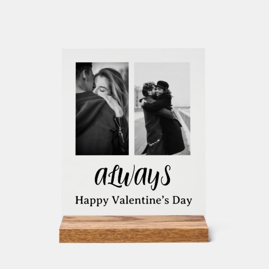 Zwarte en witte Valentijnsdag Acryl Bord (Voorkant)