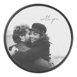 Zwarte en witte Valentijnsdag Hockey Puck