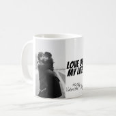 Zwarte en witte Valentijnsdag Koffiemok (Voorkant links)