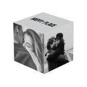 Zwarte en witte Valentijnsdag Kubus (Voorkant hoekig)