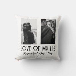 Zwarte en witte Valentijnsdag Kussen