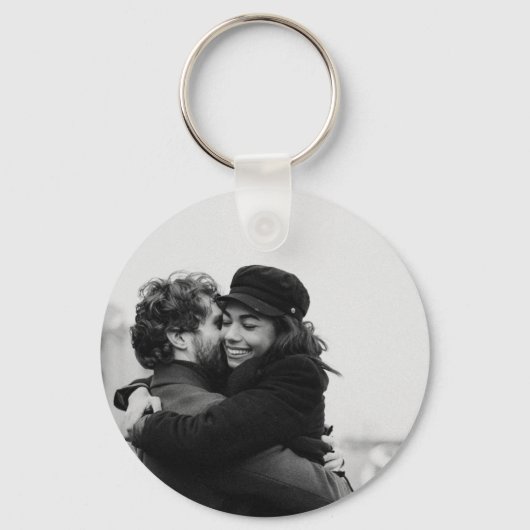 Zwarte en witte Valentijnsdag Sleutelhanger (Voorkant)