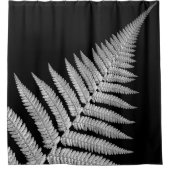 Zwarte en witte varen douchegordijn (Voorkant)