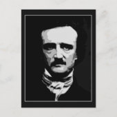 Zwarte en witte vectorkunst, Edgar Allan Poe Briefkaart (Voorkant)
