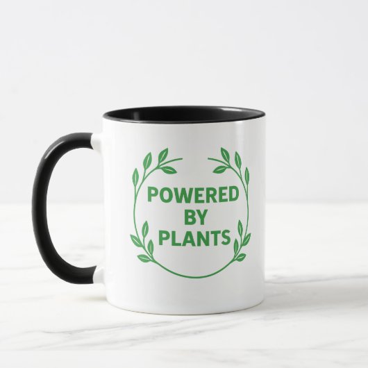 Zwarte en Witte Veganistische Plantenmok Mok (Links)