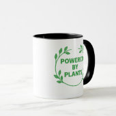 Zwarte en Witte Veganistische Plantenmok Mok (Voorkant rechts)