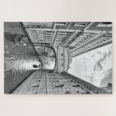 Zwarte en witte Venetië-brug tussen Sighs en gonde Legpuzzel (Horizontaal)