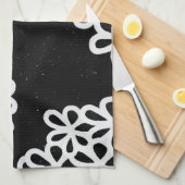 Zwarte en witte ventilatoren theedoek (Quarter Fold)