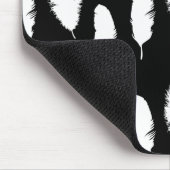 Zwarte en witte veren muismat (Hoek)