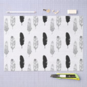 Zwarte en witte veren tissuepapier (Craft)