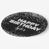 Zwarte en Witte verjaardag Papieren Bordje (Gekanteld)