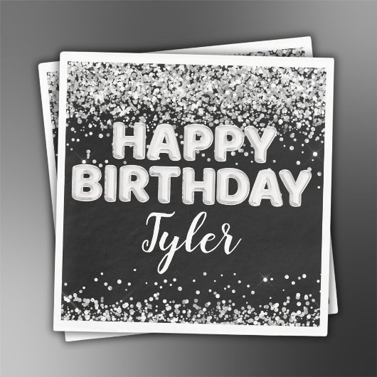 Zwarte en Witte verjaardag Servet