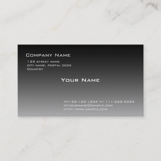 zwarte en witte verloop visitekaartje (Voorkant)