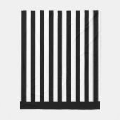 Zwarte en witte verticale referentiestrepen fleece deken (Voorkant)