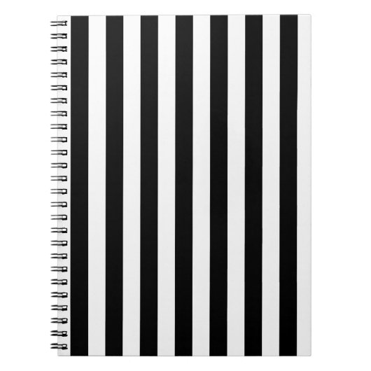 Zwarte en witte verticale referentiestrepen notitieboek (Voorkant)