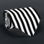 Zwarte en witte verticale referentiestrepen stropdas<br><div class="desc">Zwart-wit verticaal strempatroon.</div>