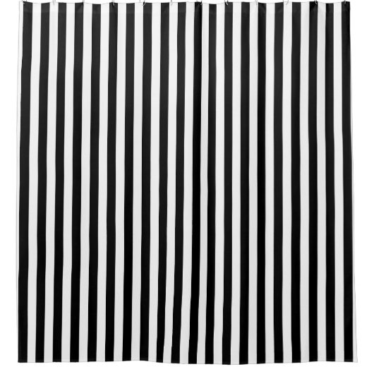 Zwarte en witte verticale streep douchegordijn (Voorkant)