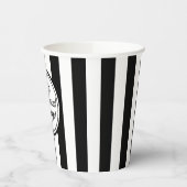 Zwarte en witte verticale streep papieren bekers (Links)