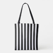 Zwarte en witte verticale streep tote bag (Achterkant)