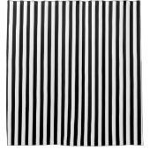 Zwarte en witte verticale strepen douchegordijn (Voorkant)