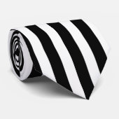 Zwarte en witte verticale strepen stropdas (Opgerold)