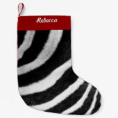 zwarte en witte vetvlekken Zebra Afdrukken Kleine Kerstsok (Voorkant)