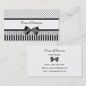 Zwarte en witte Victoriaans strepen met lint Visitekaartje (Voorkant / Achterkant)