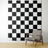 Zwarte en witte vierkantjes Kaas Board Wandkleed (In situ)