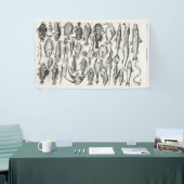 Zwarte en witte vis, oceaan, ichtyoloog spandoek (Beurs)