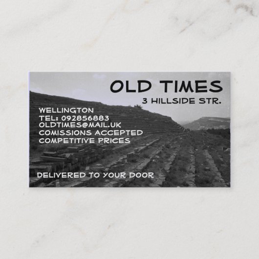 Zwarte en witte Vista Business Profile Card Visitekaartje (Voorkant)