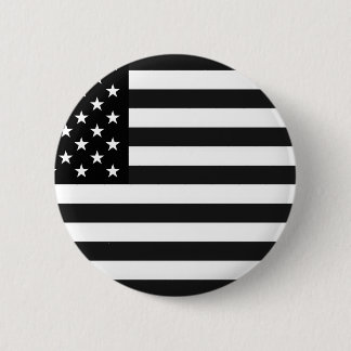 Zwarte en witte vlag van de Verenigde Staten Ronde Button 5,7 Cm