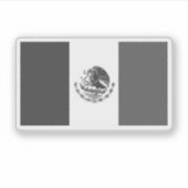 Zwarte en witte vlag van Mexico Sticker (Voorkant)