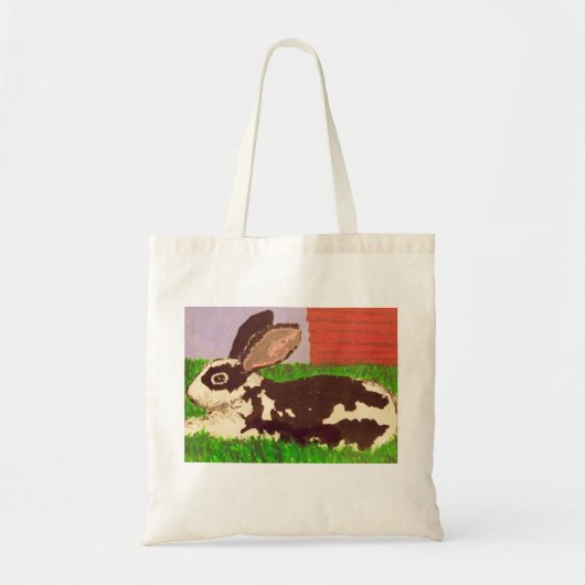 Zwarte en witte vlek Bunny-Canvas tas (Voorkant)
