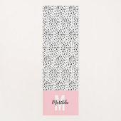 Zwarte en witte vlek met roze streep op maat yogamat (Voorkant)