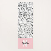 Zwarte en witte vlek met roze streep op maat yogamat (Achterkant)