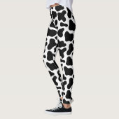 zwarte en witte vlekken, koe patroon leggings (Links)