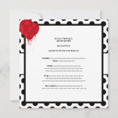 Zwarte en witte vlekken Rode ballonnen op de feest Kaart (Achterkant)