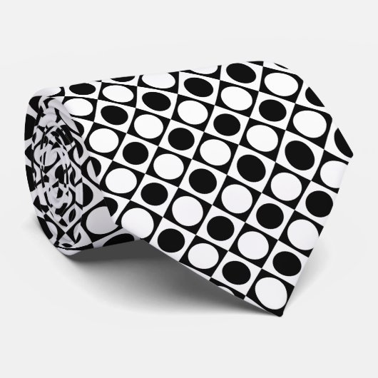 Zwarte en witte vlekken stropdas (Opgerold)