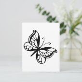Zwarte en witte vlinder briefkaart (Staand voorkant)