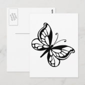 Zwarte en witte vlinder briefkaart (Voorkant / Achterkant)