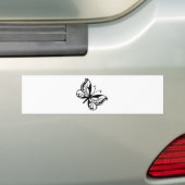 Zwarte en witte vlinder bumpersticker (Op auto)