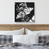 Zwarte en witte vlinder canvas afdruk (Insitu (Slaapkamer))