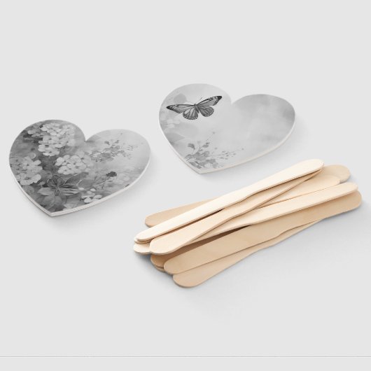 Zwarte en witte vlinder handwaaier (Niet-gemonteerd)