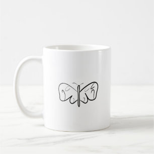 zwarte en witte vlinder koffiemok